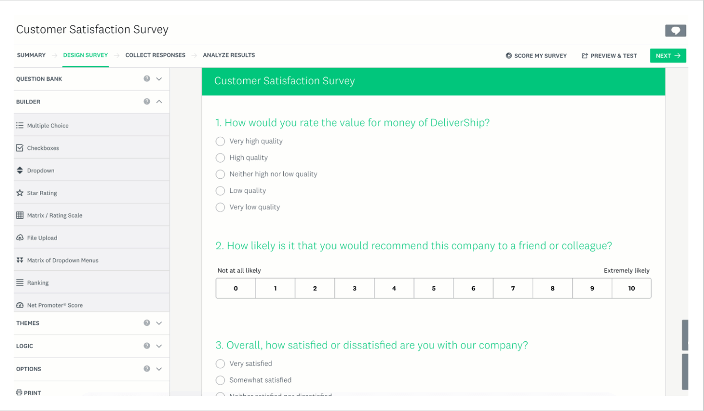Surveymonkey customer satisfaction survey
