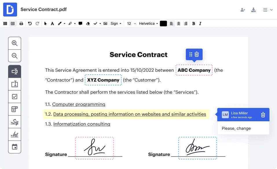 User Interface of DocHub