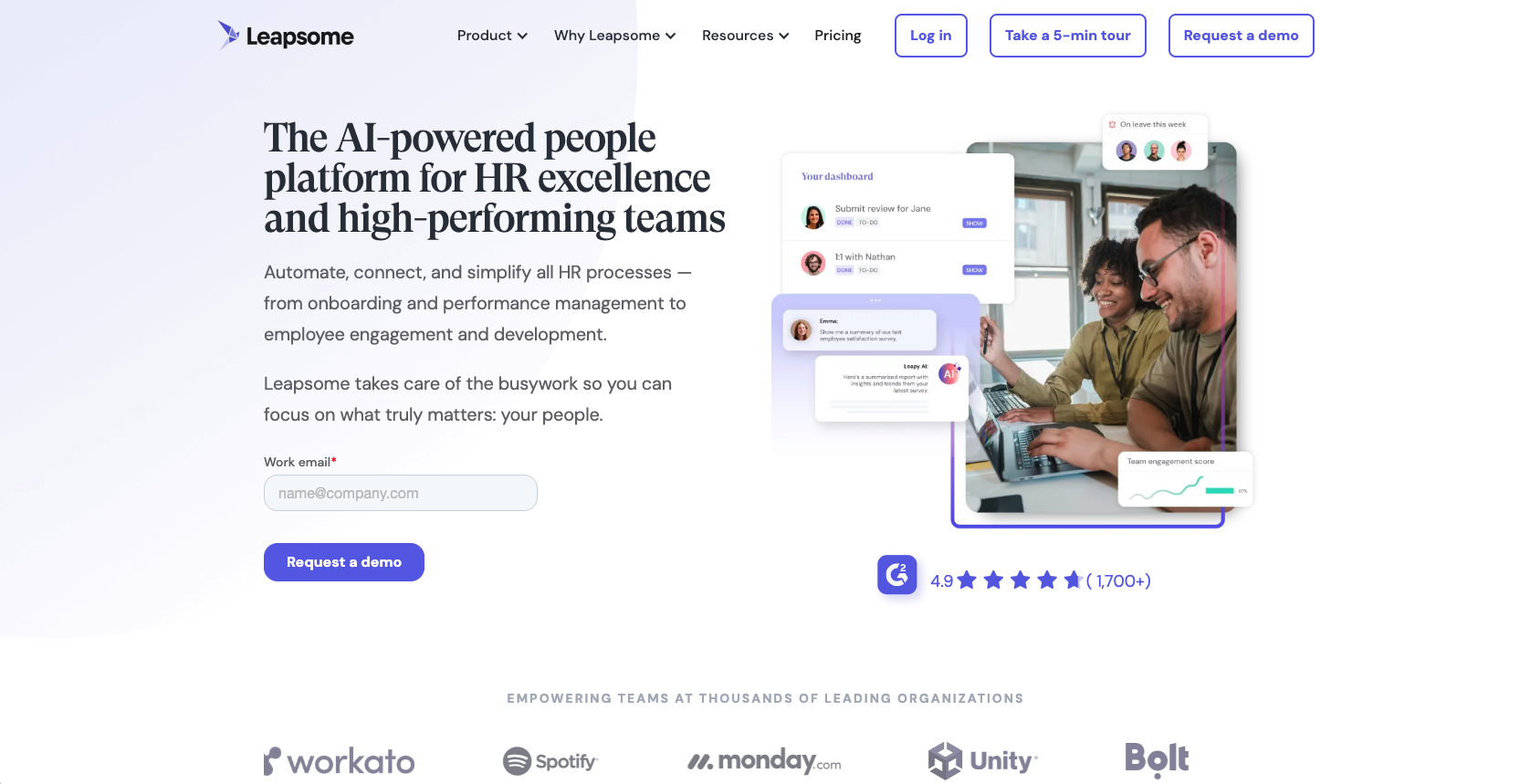 Leapsome Landing Page