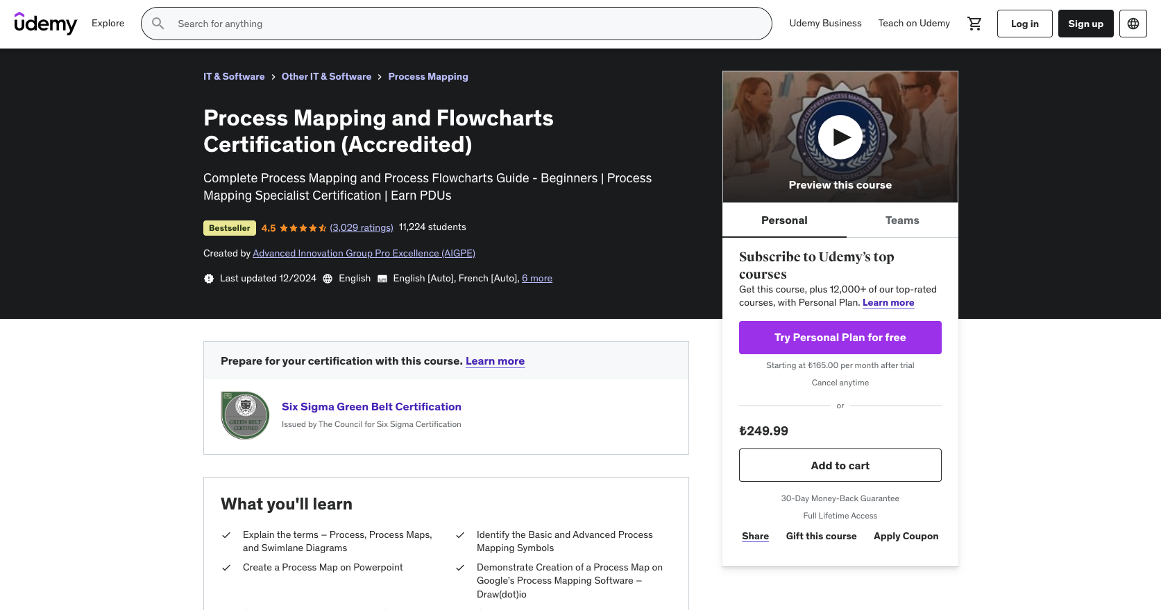 User Interface of Udemy