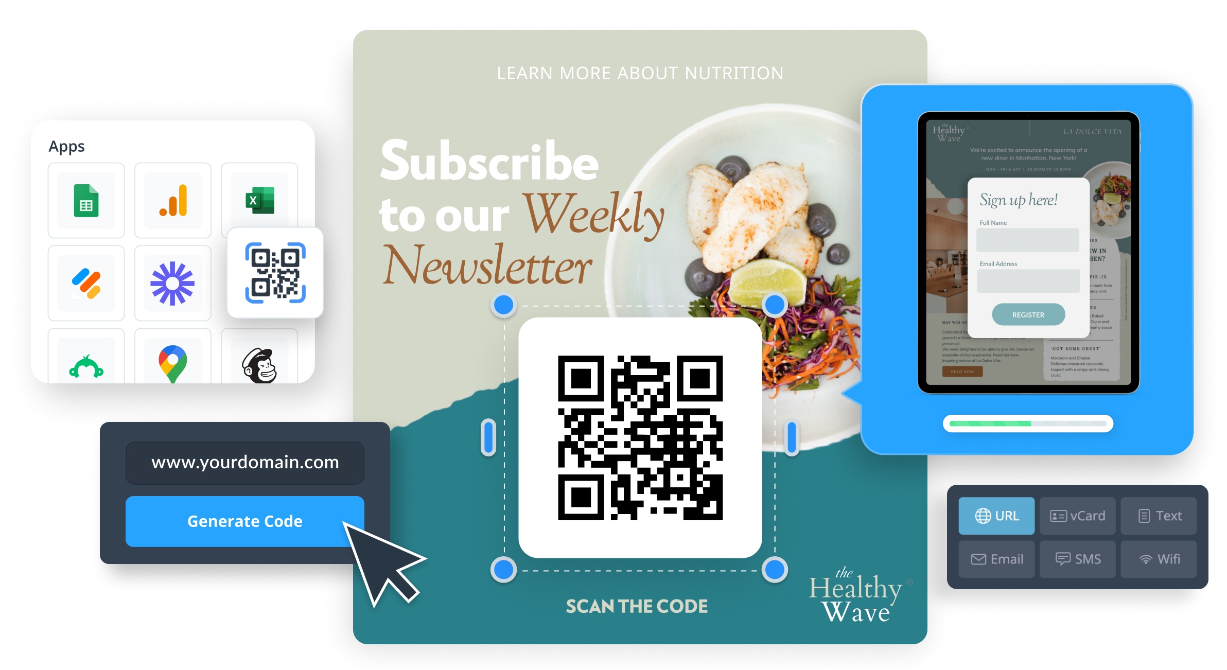 User Interface of Visme with QR Codes