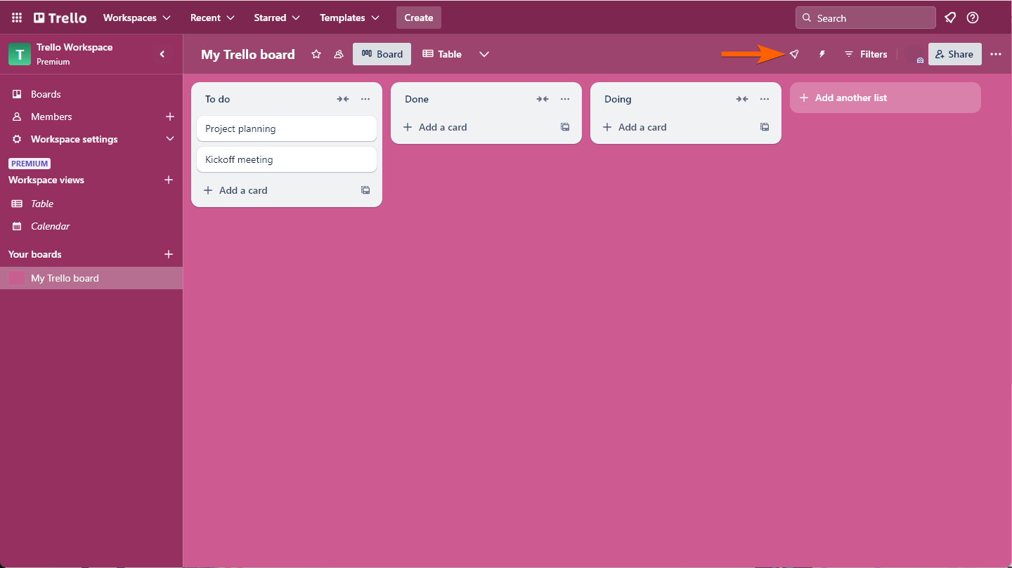 Icono de Power-Ups en el Tablero de Trello