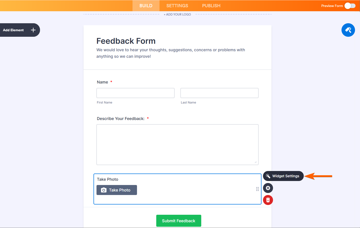 Icono de Varita abriendo la Configuración del Widget