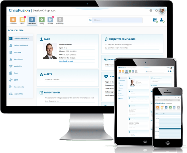 ChiroFusion user interface