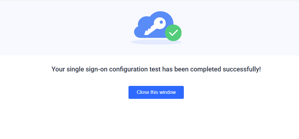 Test Connection of SAML SSO Configuration