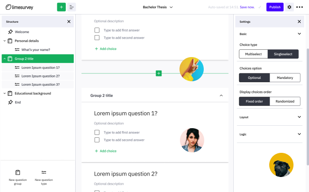 LimeSurvey form builder