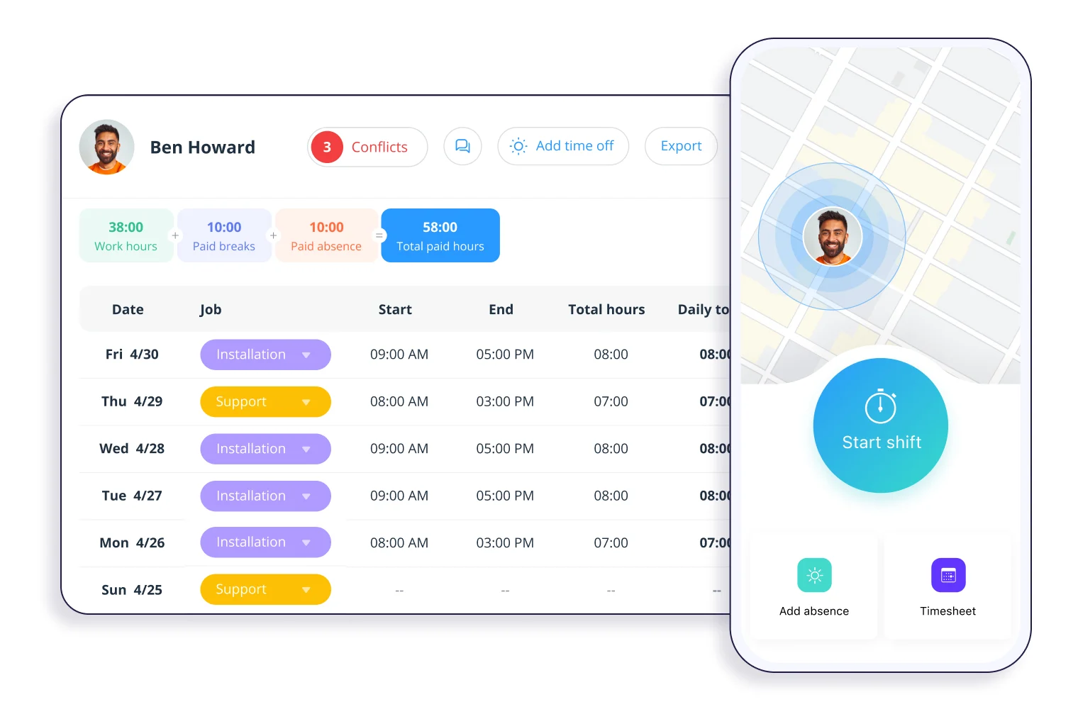 Connecteam user interface