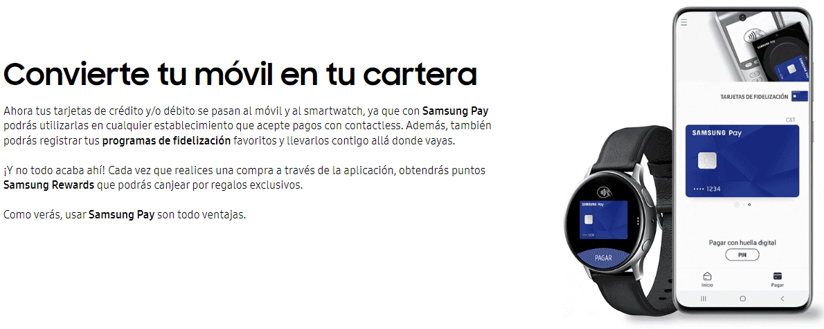 Interfaz de usuario de Samsung Pay