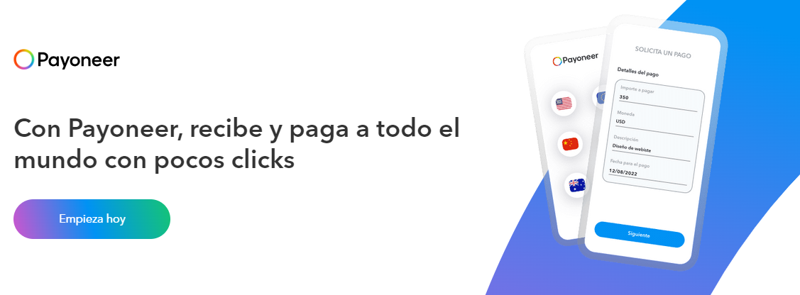 Página de inicio de Payoneer