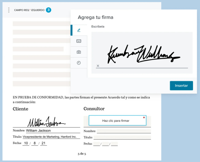Interfaz de usuario de Dropbox Sign