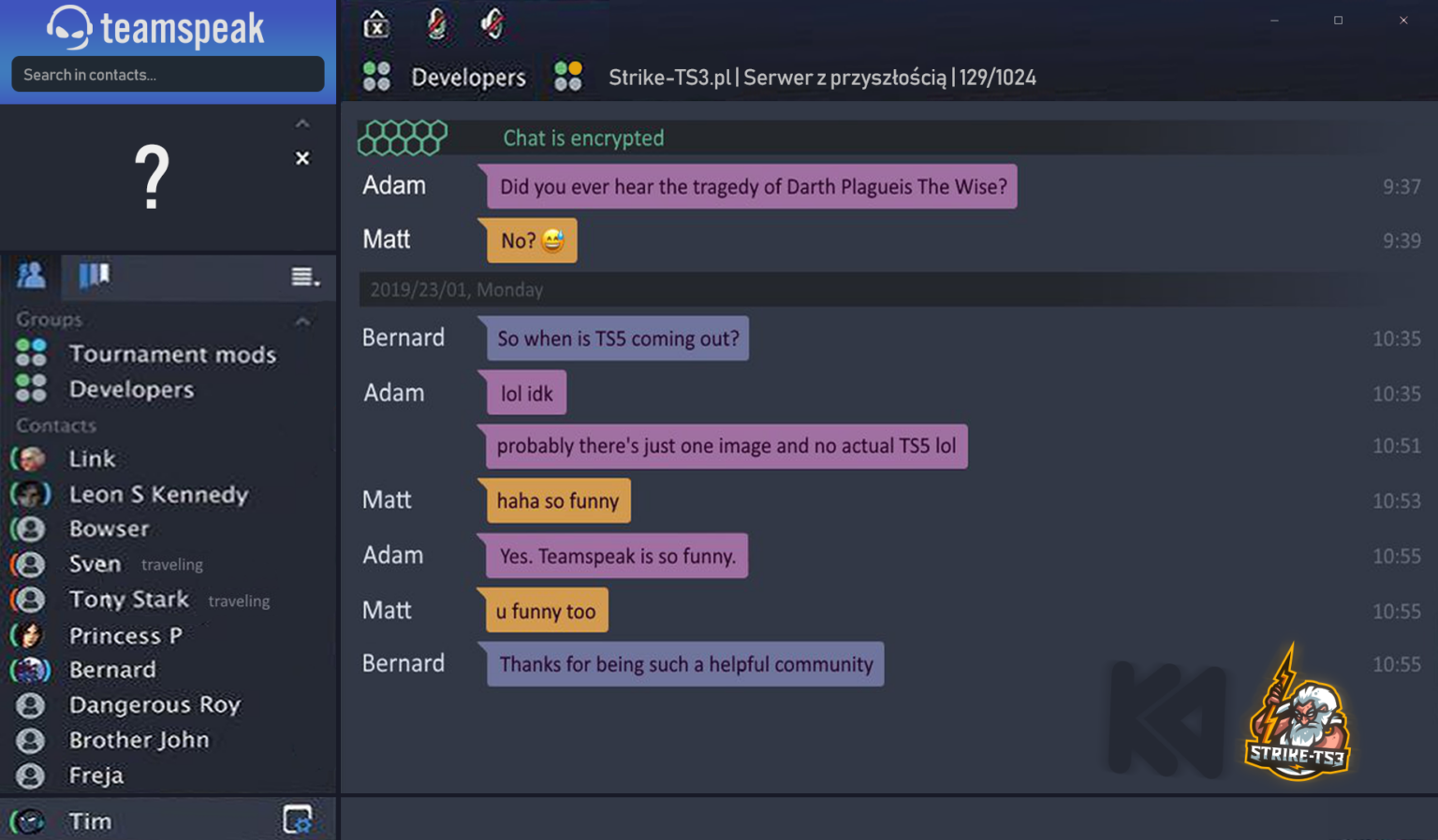 Interfaz de usuario de TeamSpeak