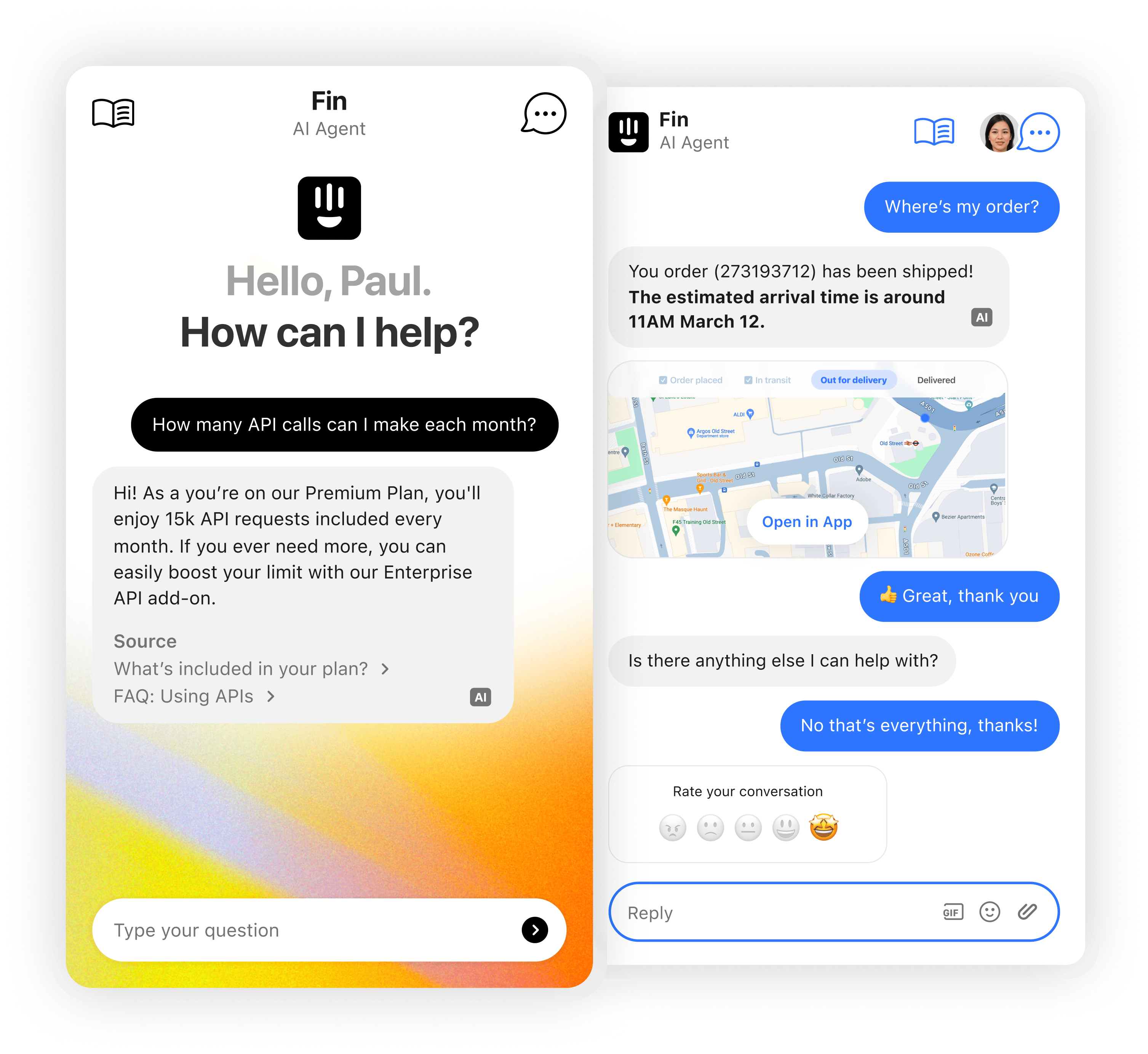User Interface of Intercom