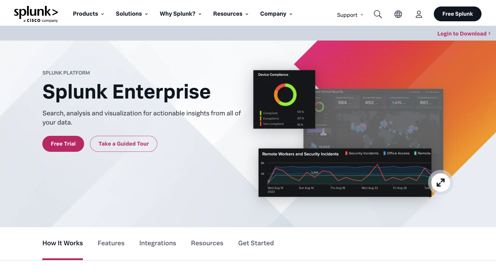 Splunk Enterprise Landing Page