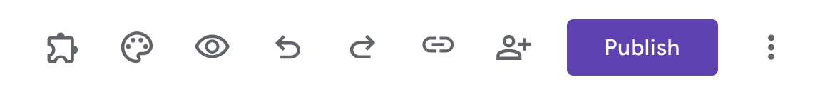 Options on the top-right on a Google Form