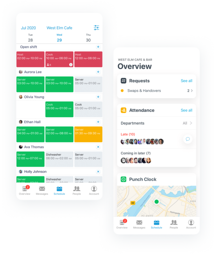 Planday user interface
