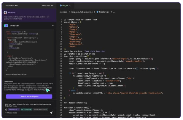 Interfaccia Qodo AI