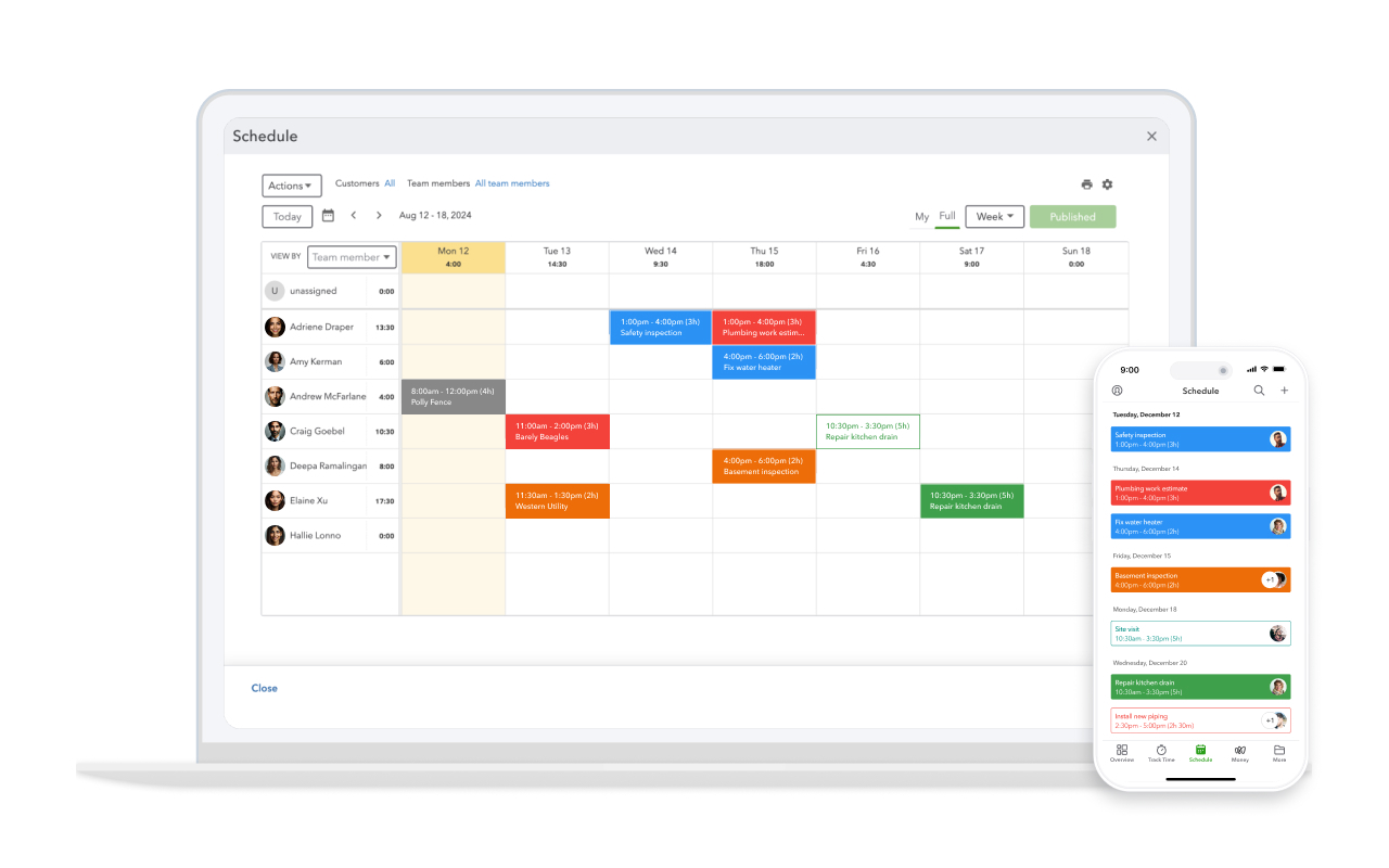 QuickBooks Time user interface
