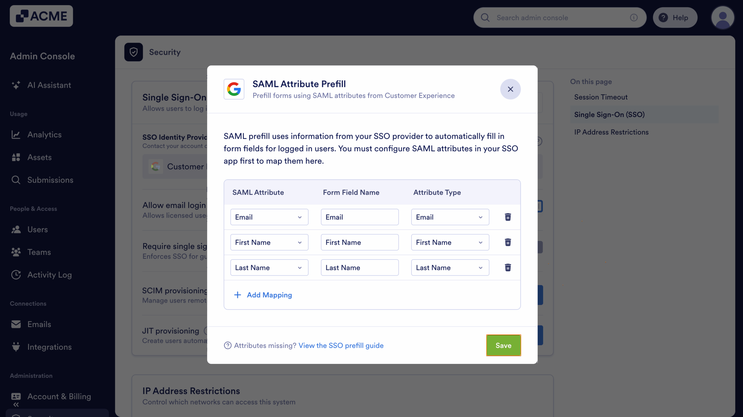 How to Configure SAML Attributes for Google SSO Prefill Image-11