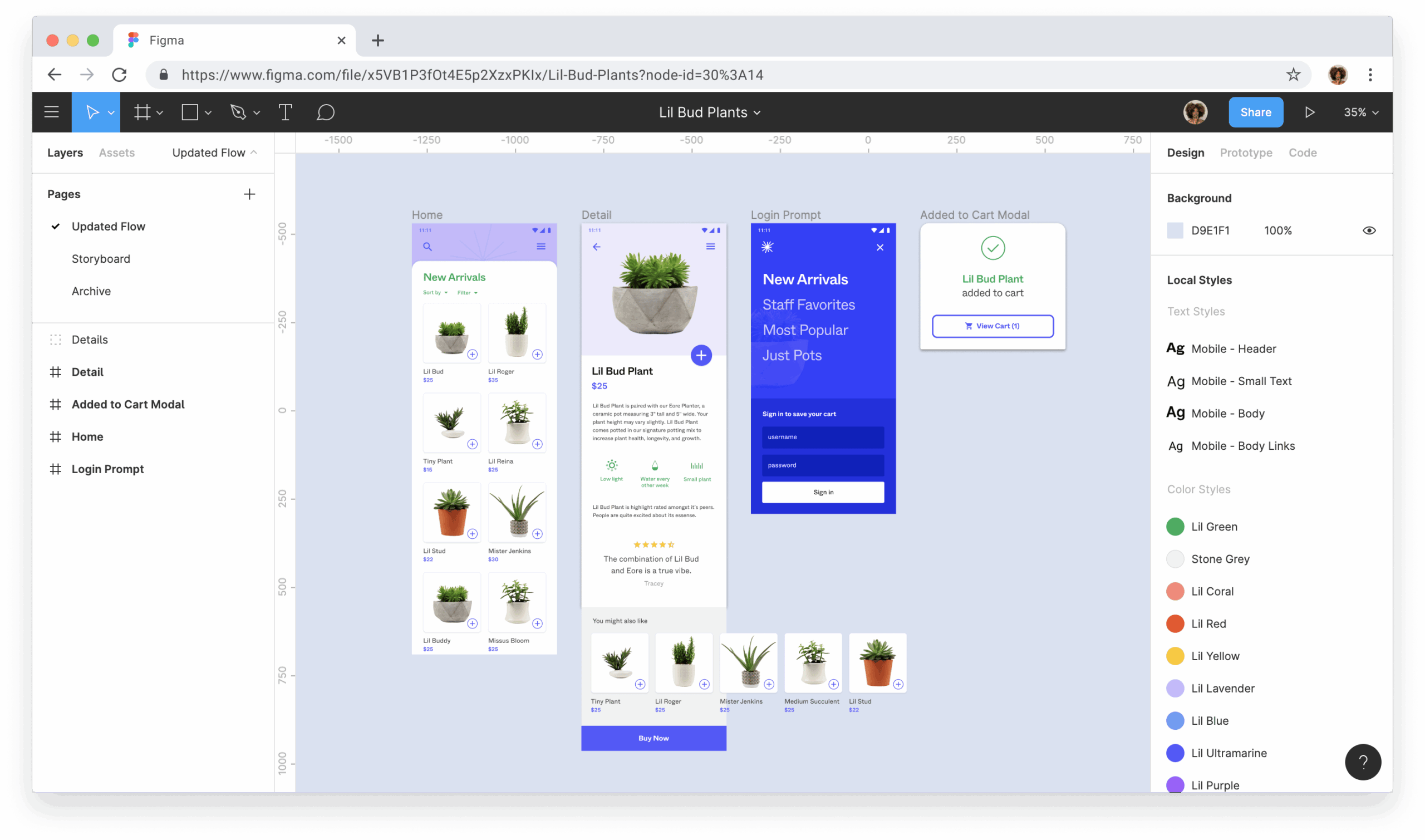 user interface of figma
