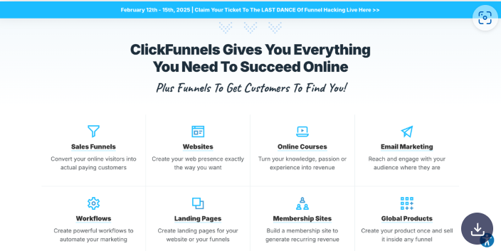 Landingpage von ClickFunnels