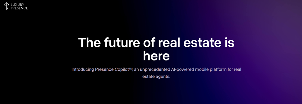 Presence Copilot's landing page