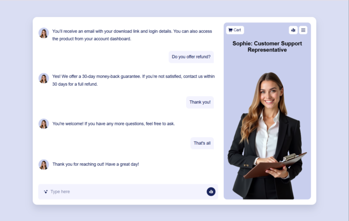 Sample Conversation Result of AI Agent in Jotform