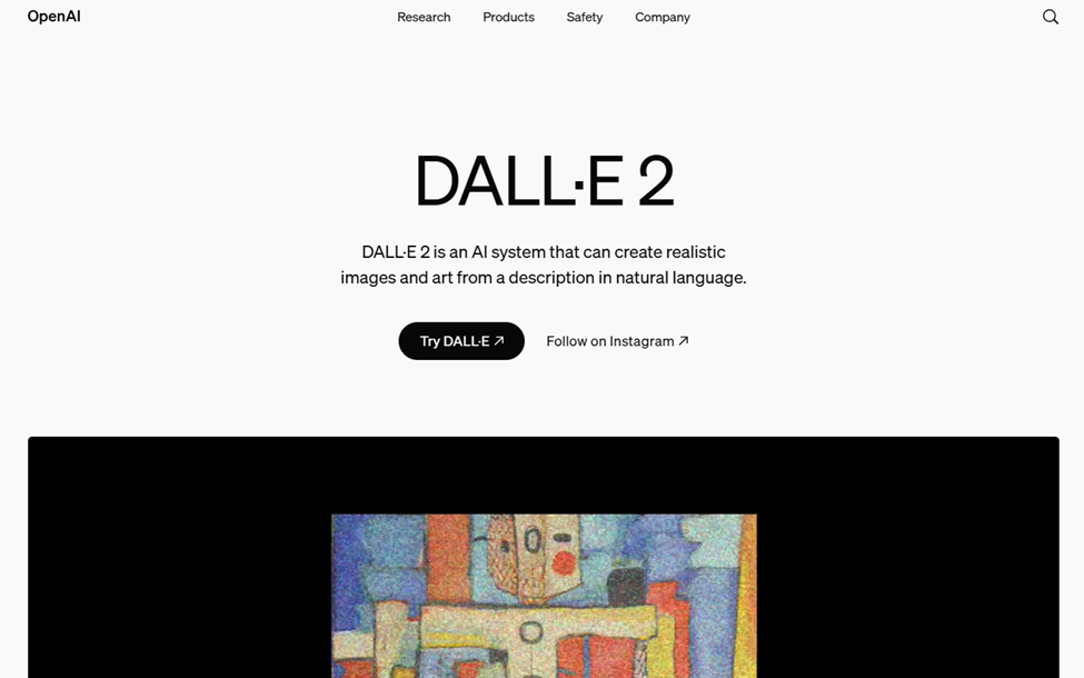 Dall-e 2 landing page