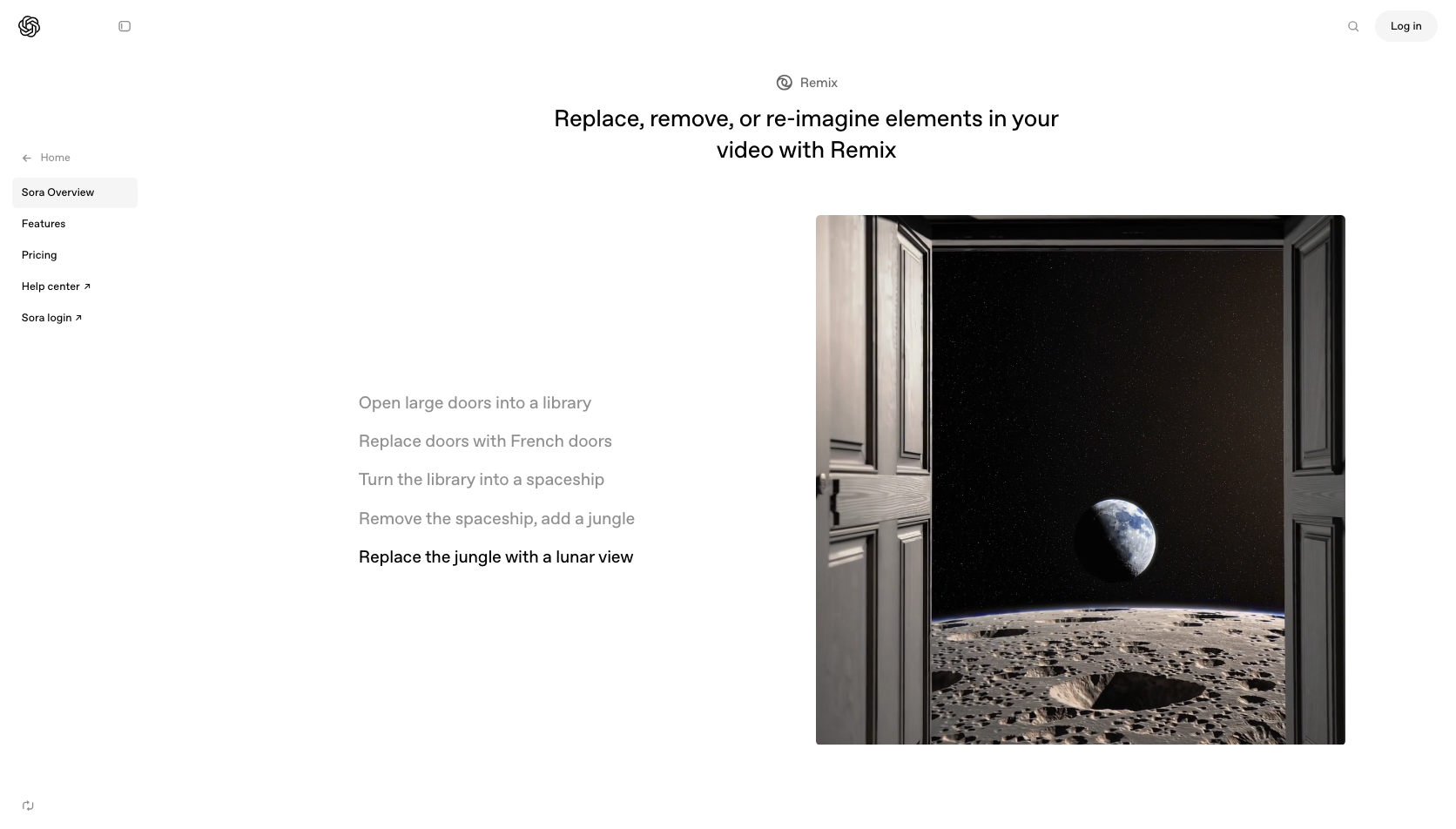 OpenAI Sora Landing Page