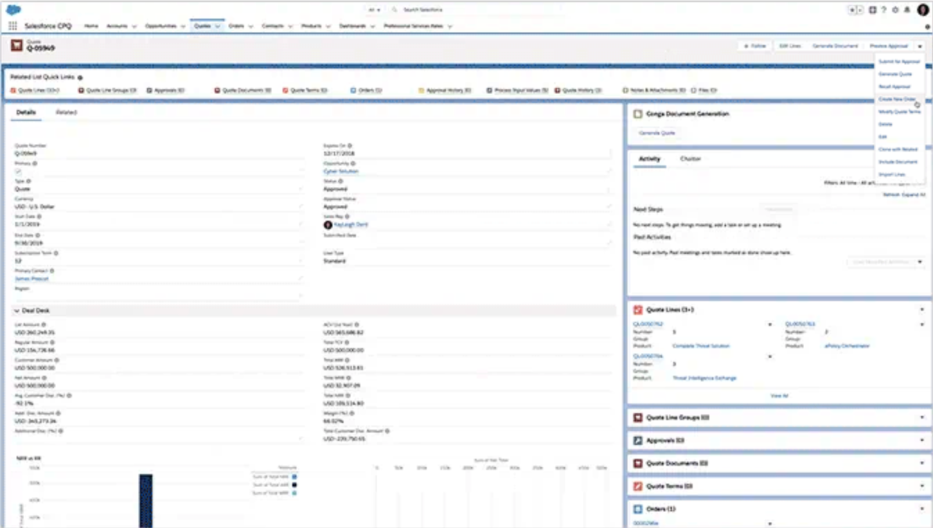 Interfaz de usuario de Salesforce CPQ