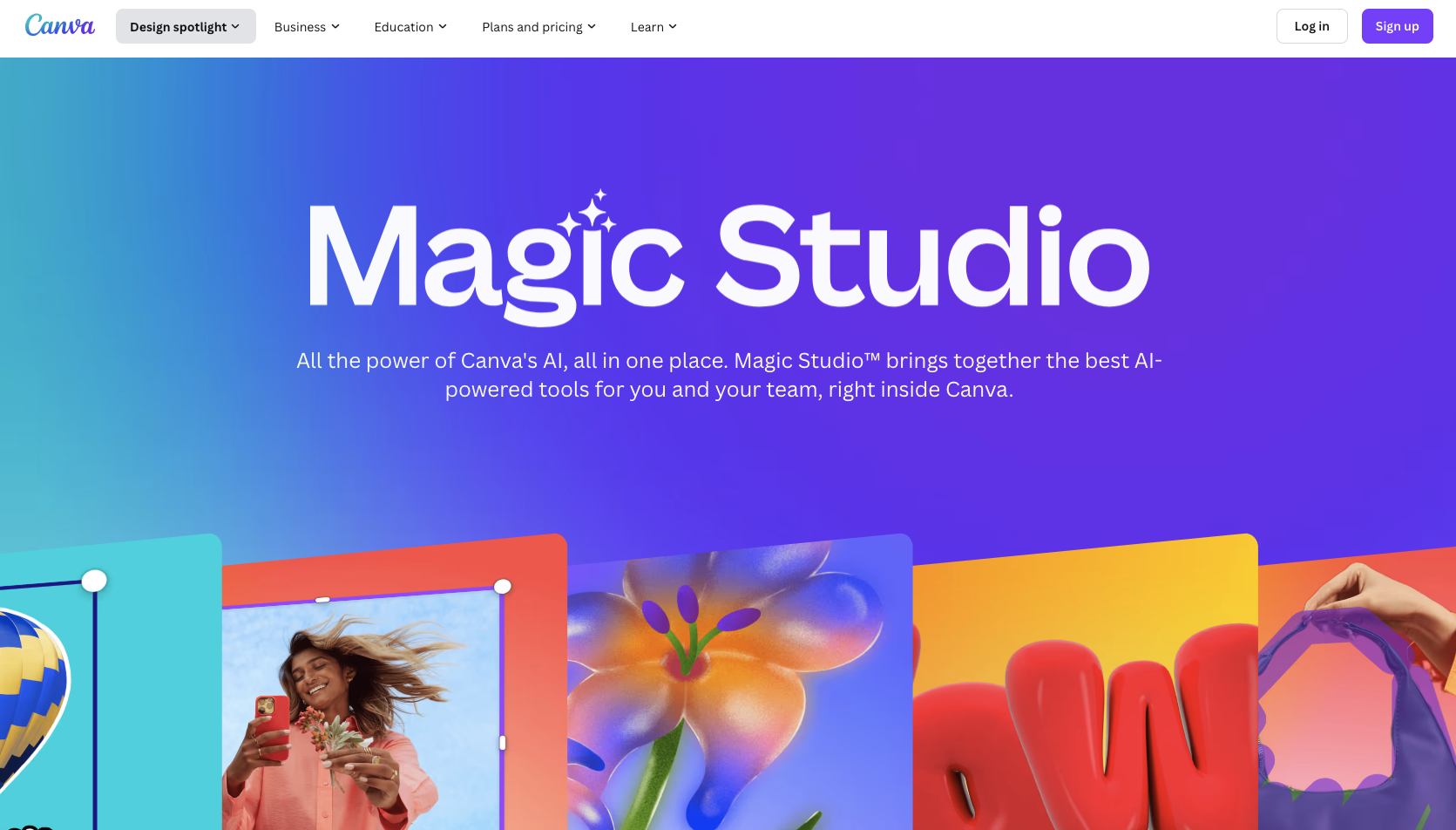 Canva Magic Studio Landing Page