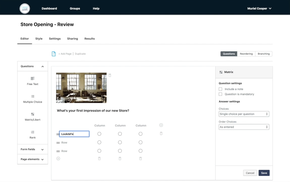 User Interface of Crowdsignal
