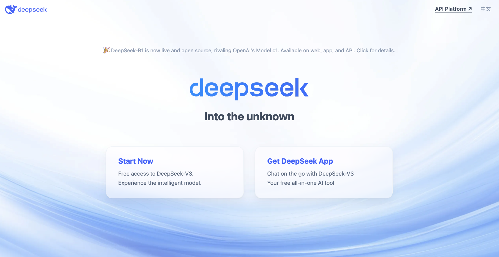 DeepSeek Landing Page