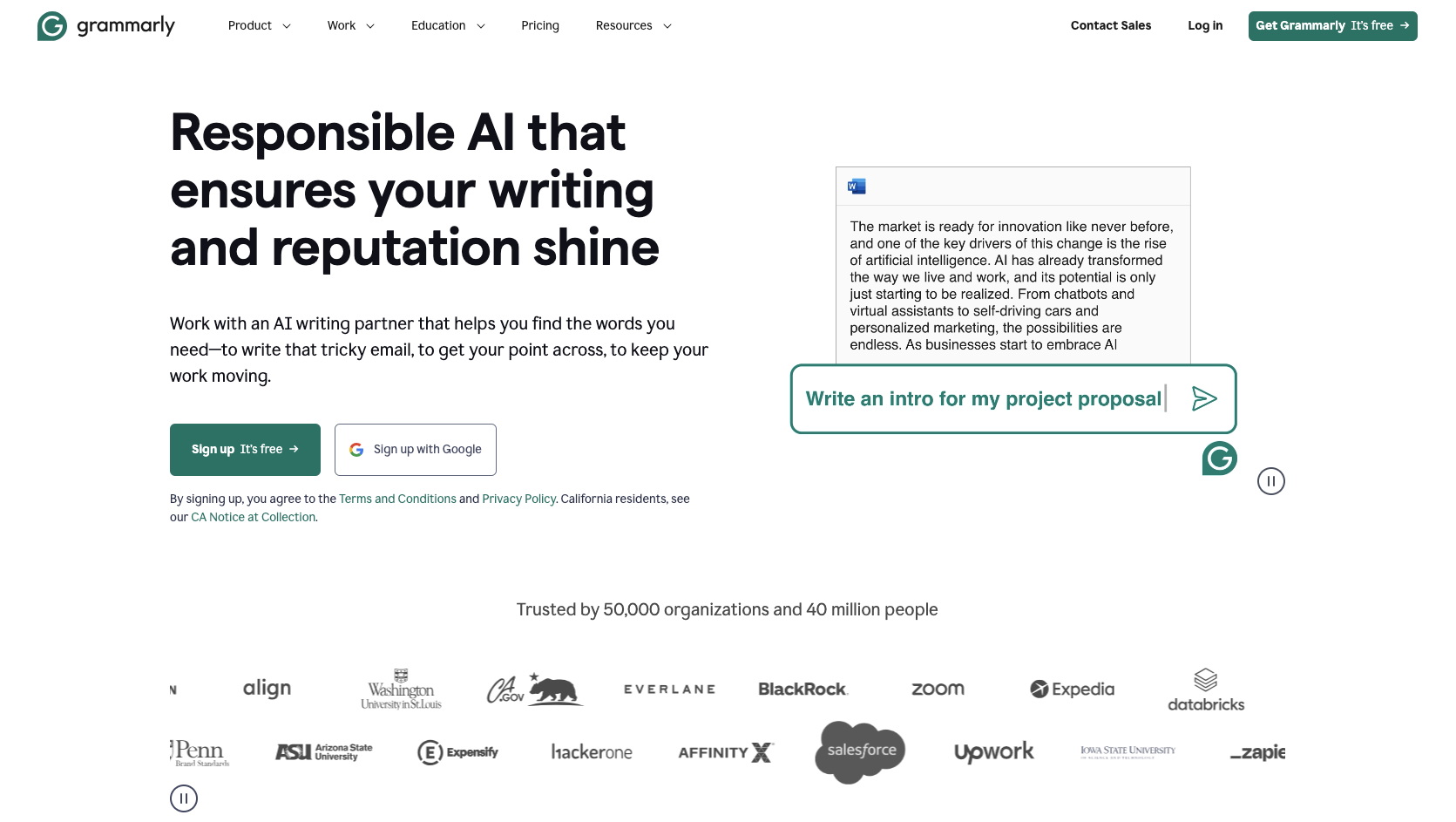 Grammarly Landing Page