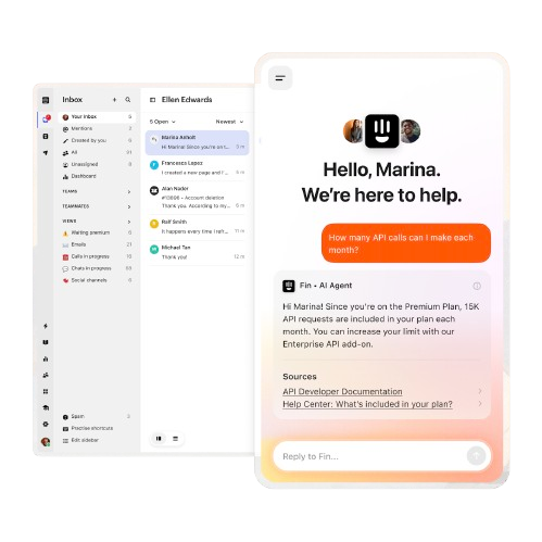 User Interface of Intercom