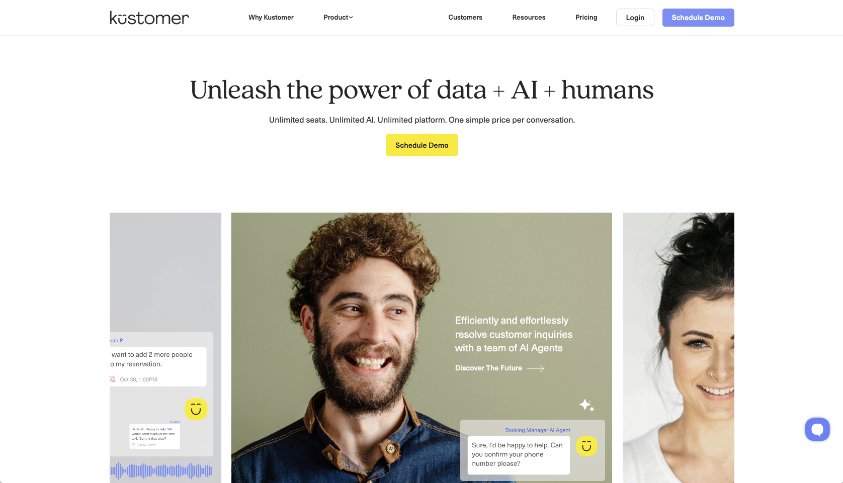Kustomer Landing Page