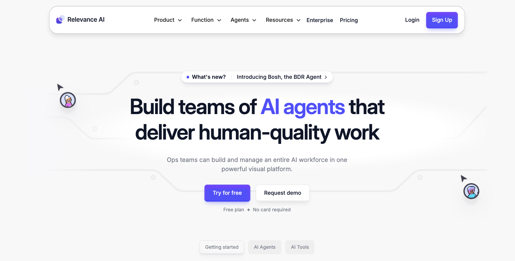 Relevance AI Landing Page