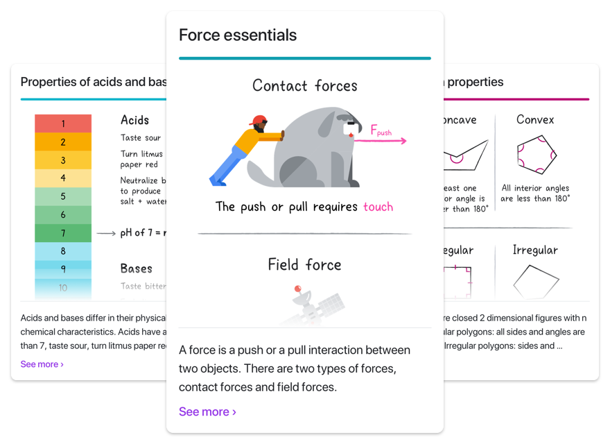 Socratic user interface examples