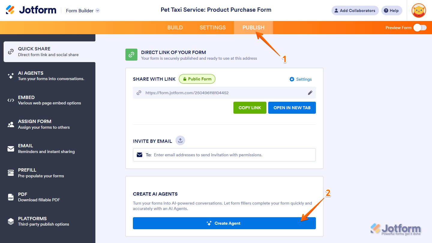 How to Create an AI Agent from an Existing Form Image-1