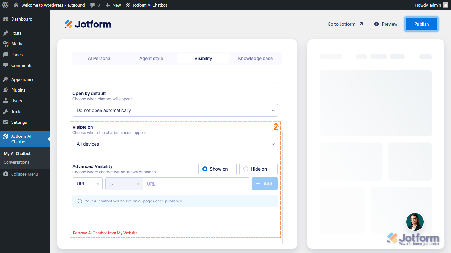 How to Set Up and Use Jotform AI Chatbot for WordPress Image-2