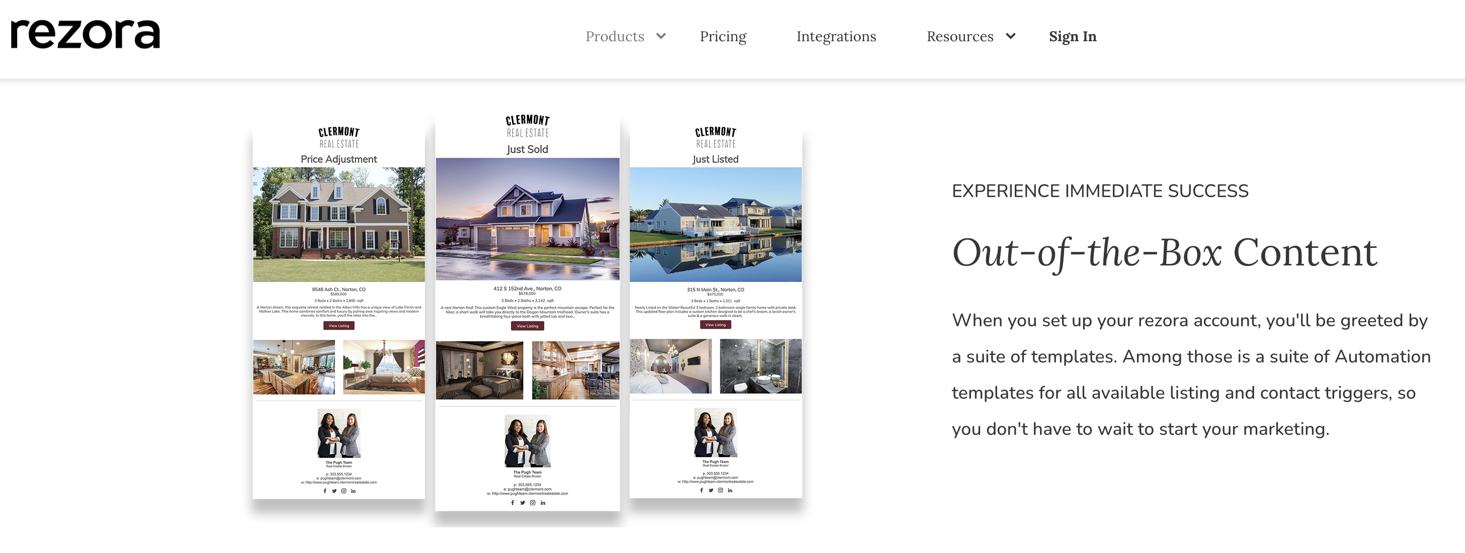 rezora landing page