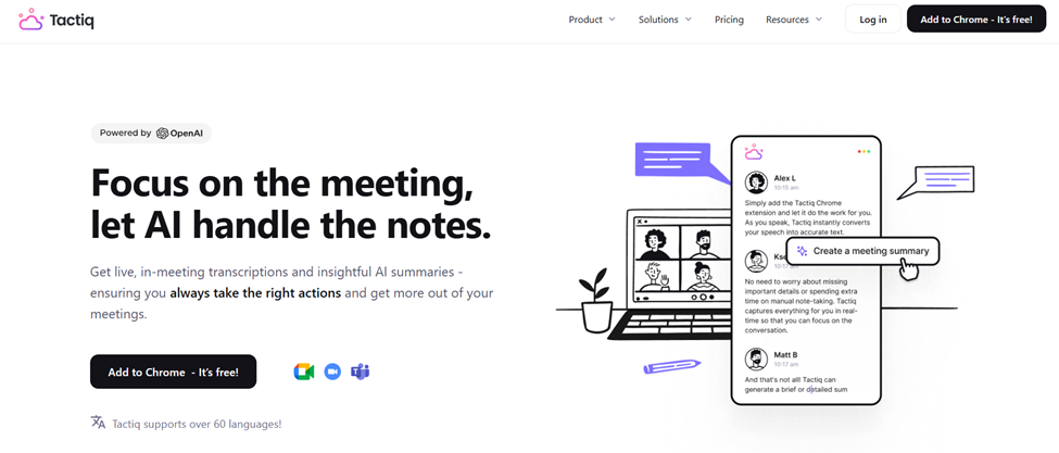 Tactiq website