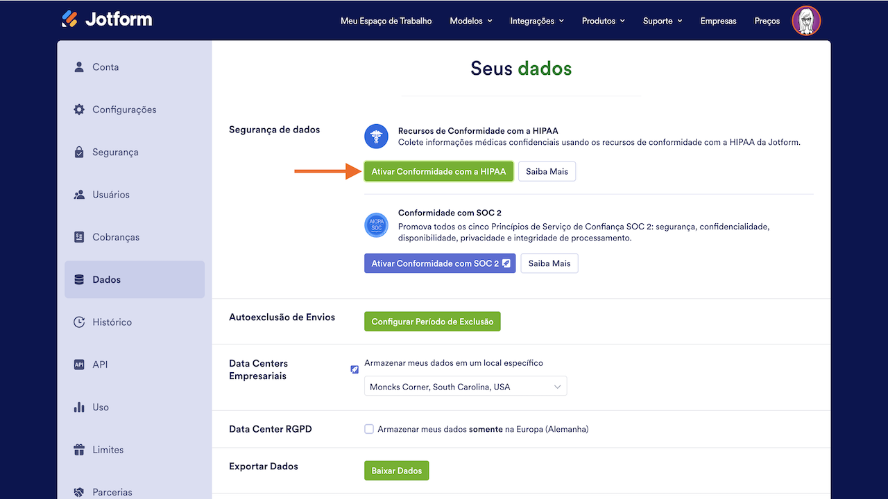 Como Ativar Recursos Compatíveis com a HIPAA - 1