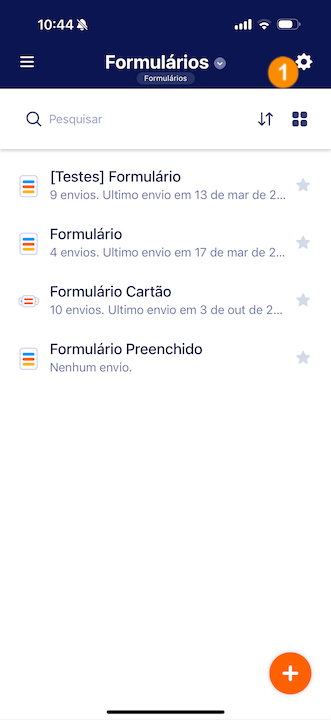 Habilitando o uso de formulários offline no app Jotform Formulários Móveis - 1