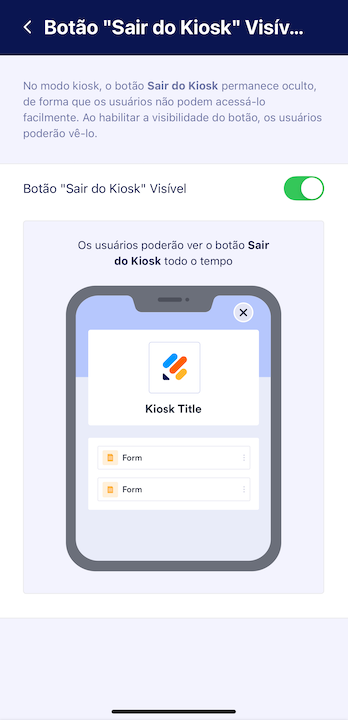 Botão Sair do Modo Kiosk - 1