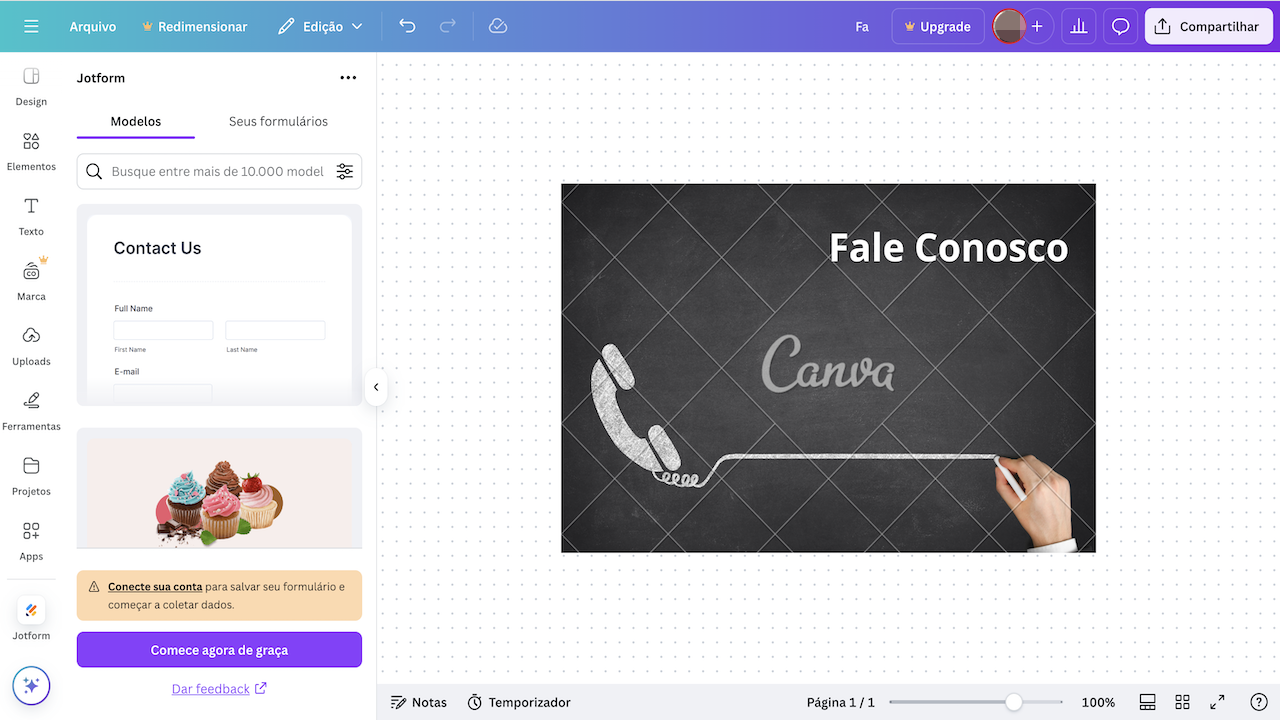 App Jotform no Canva
