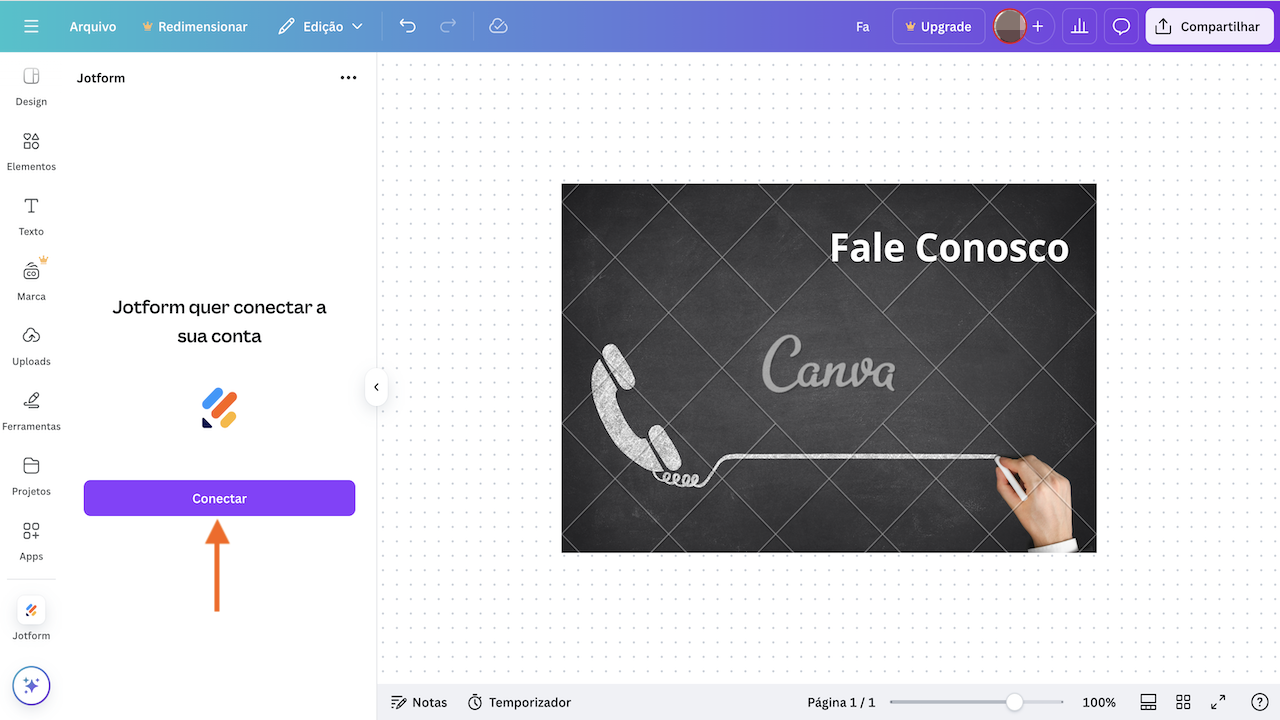 Conectar sua conta Jotform
