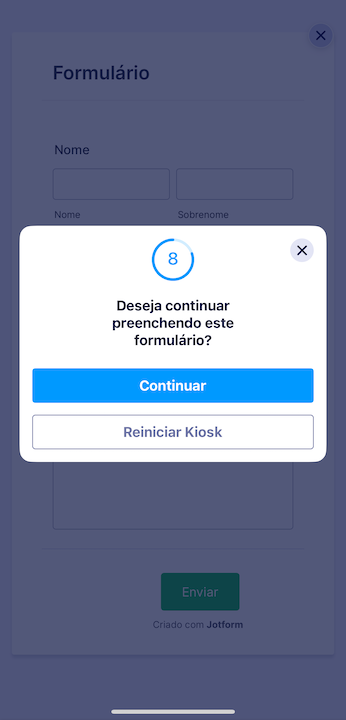Período de Inatividade no Modo Kiosk - 2