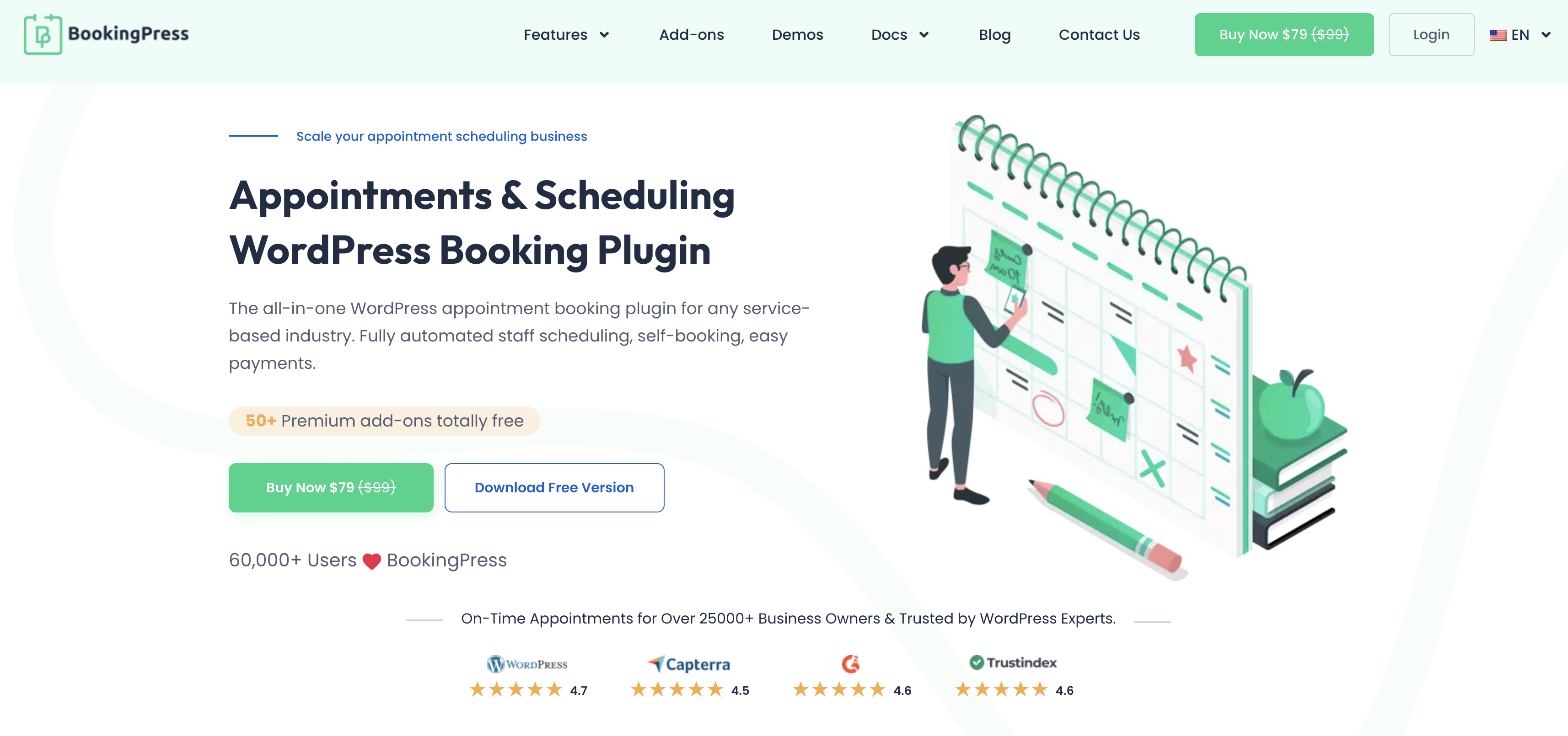 BookingPress landing page