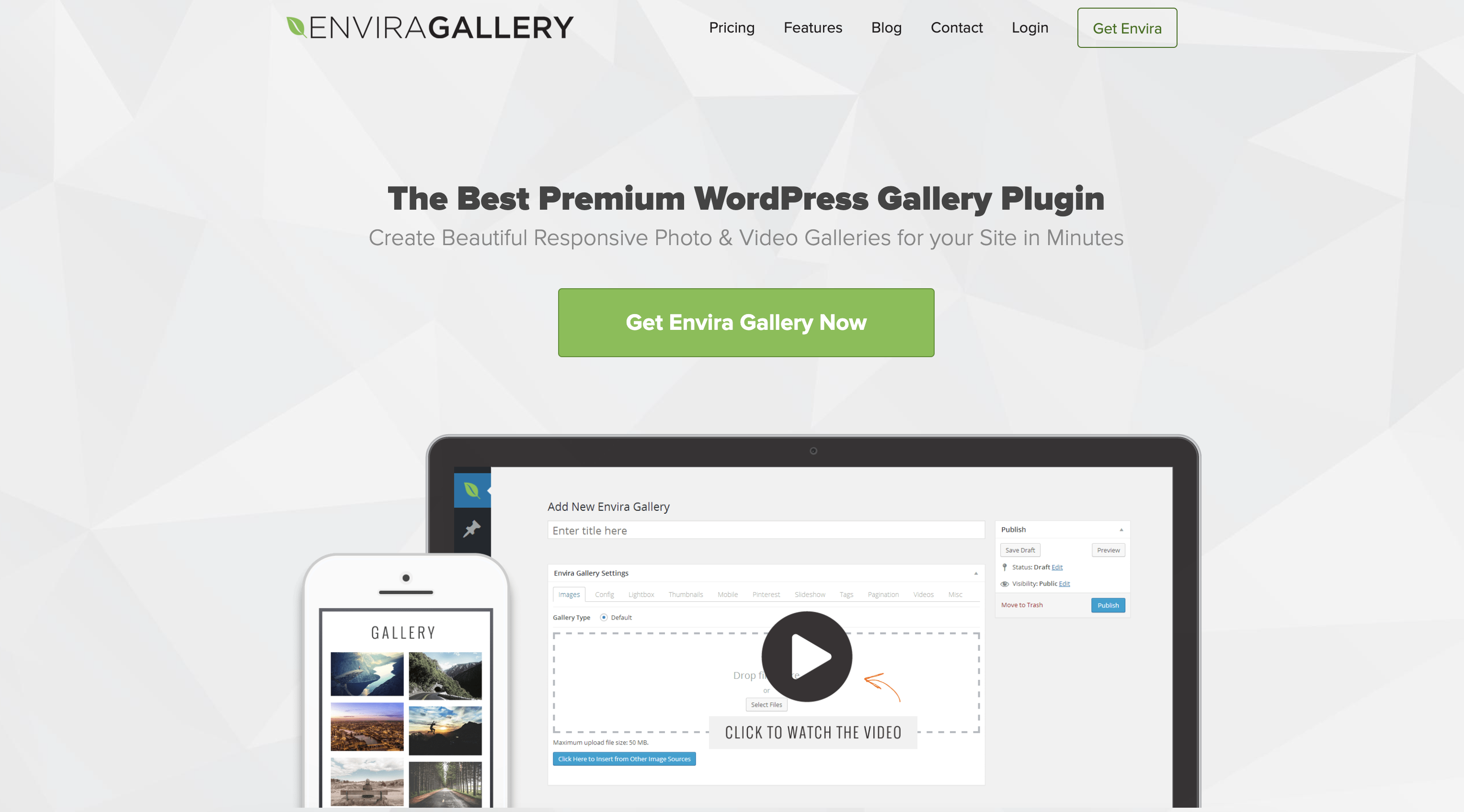 Envira Gallery landing page