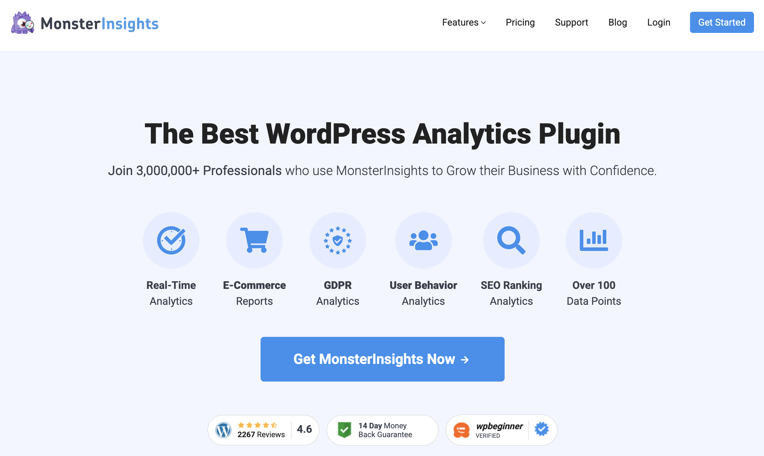 MonsterInsights landing page
